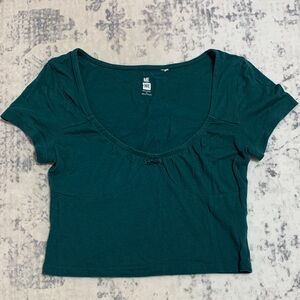 Me to We Teal Crop Top